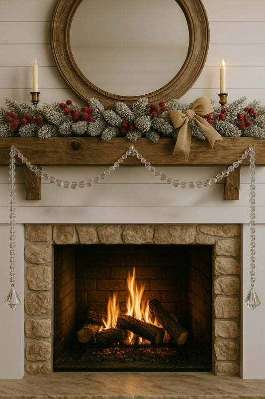 Luxury Crystal Bead Garland | Handmade Rhinestone Mantel Swag | Elegant Holiday Decor