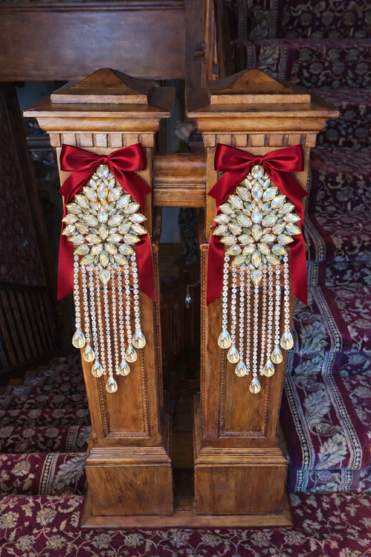 Custom Victorian Crystal Staircase Garland Set | Hand-Soldered Luxury Swags & Medallions | Heirloom Decor for Historic Homes