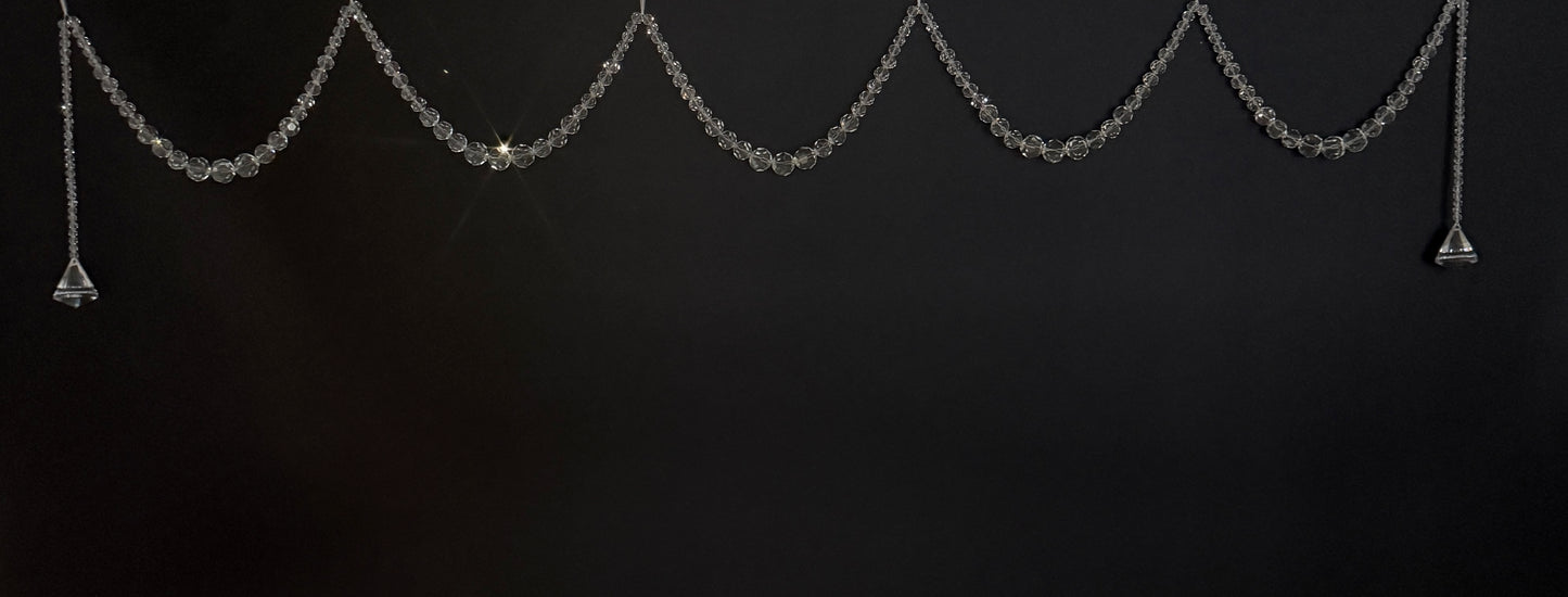 Luxury Crystal Bead Garland | Handmade Rhinestone Mantel Swag | Elegant Holiday Decor