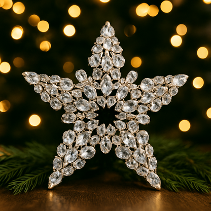 Crystal Star Christmas Tree Topper | Rhinestone & Luxury Tree Topper