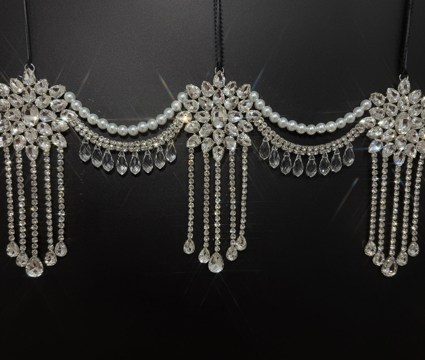 Luxury Crystal Mantel Garland | Rhinestone Fireplace Mantel Swag | Sparkly Christmas Garland | Elegant Handmade Holiday Decor