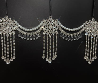 Luxury Crystal Mantel Garland | Rhinestone Fireplace Mantel Swag | Sparkly Christmas Garland | Elegant Handmade Holiday Decor