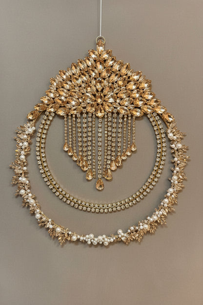 Reserved Custom Order for Pam | Collector’s Piece No. 001 | Champagne Crystal Wreath & Holiday Decor Collection