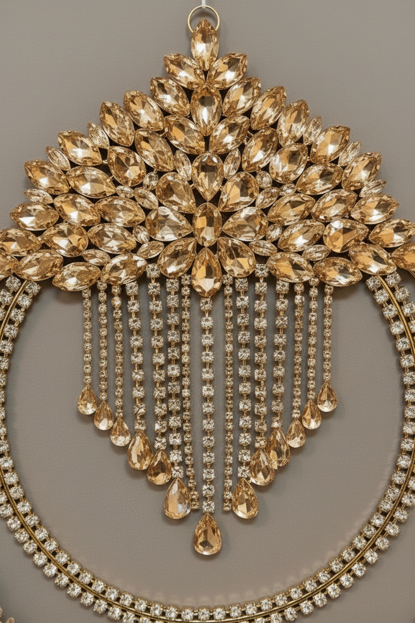 Reserved Custom Order for Pam | Collector’s Piece No. 001 | Champagne Crystal Wreath & Holiday Decor Collection
