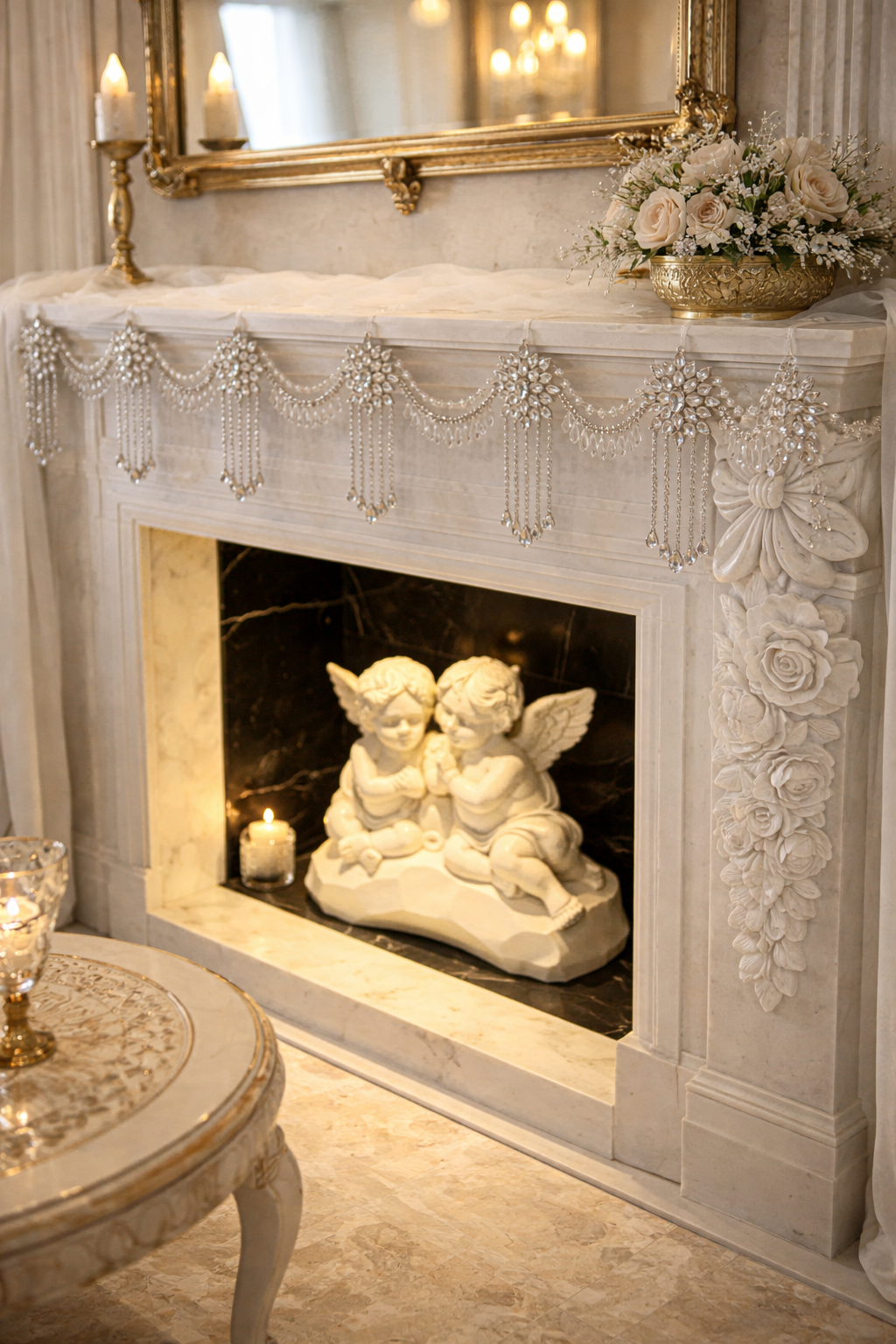 Luxury Crystal Mantel Garland | Rhinestone Fireplace Mantel Swag | Sparkly Christmas Garland | Elegant Handmade Holiday Decor