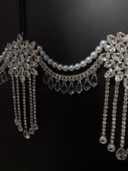 Luxury Crystal Mantel Garland | Rhinestone Fireplace Mantel Swag | Sparkly Christmas Garland | Elegant Handmade Holiday Decor