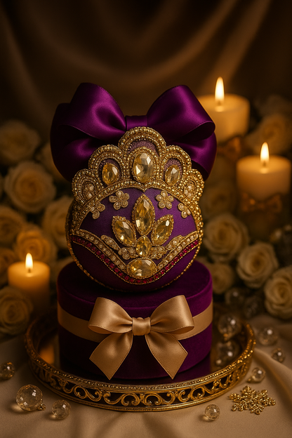 Handmade Amethyst Velvet Christmas Ornament | Purple Rhinestone Holiday Decor | Elegant Christmas Ornament by LaysDecor