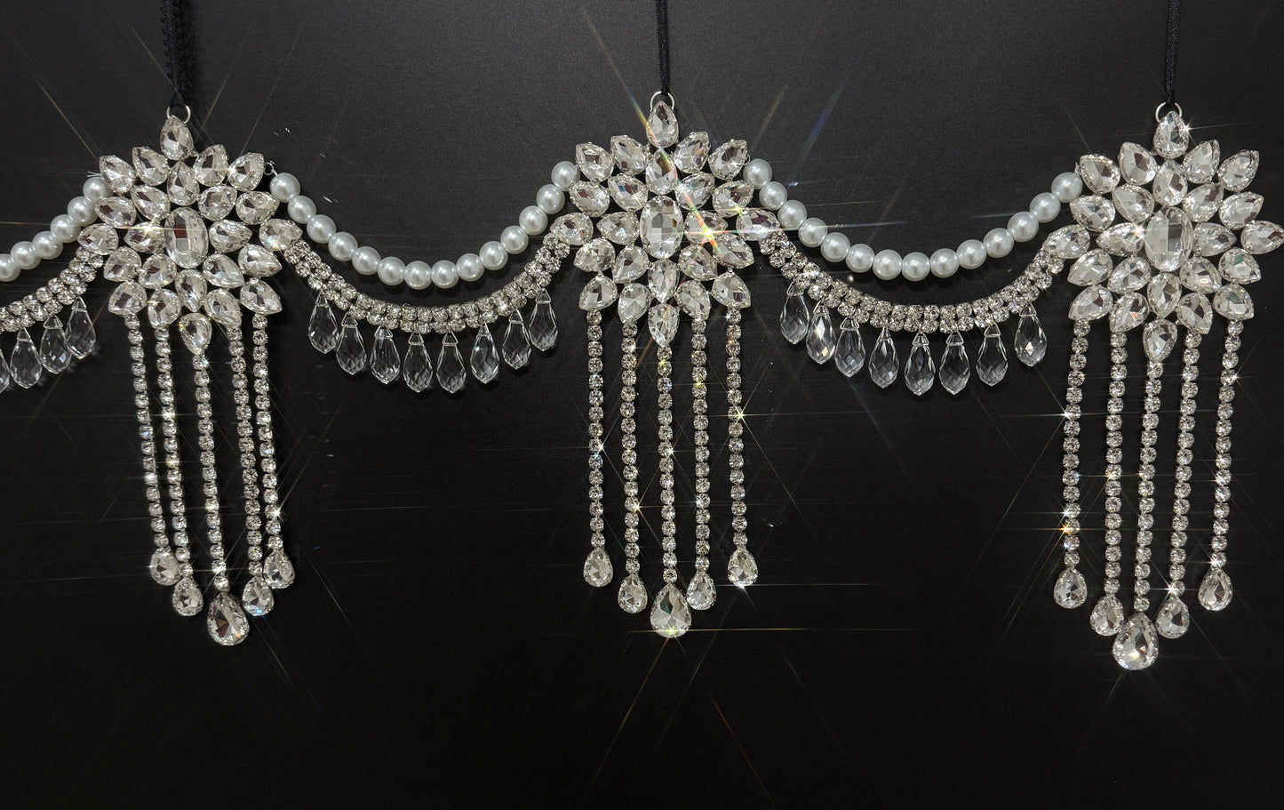 Luxury Crystal Mantel Garland | Rhinestone Fireplace Mantel Swag | Sparkly Christmas Garland | Elegant Handmade Holiday Decor