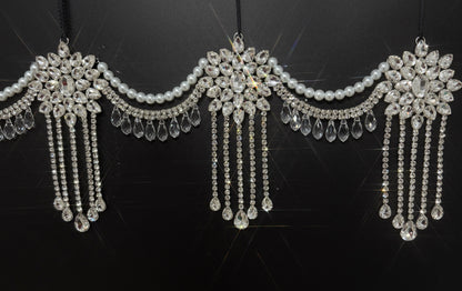 Luxury Crystal Mantel Garland | Rhinestone Fireplace Mantel Swag | Sparkly Christmas Garland | Elegant Handmade Holiday Decor