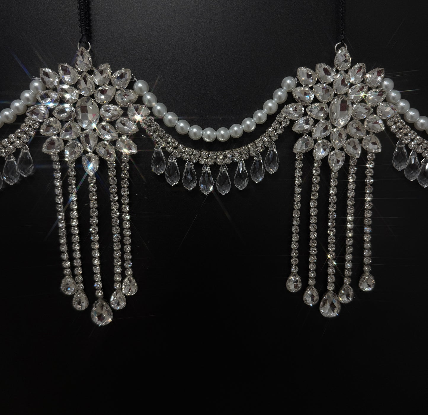 Luxury Crystal Mantel Garland | Rhinestone Fireplace Mantel Swag | Sparkly Christmas Garland | Elegant Handmade Holiday Decor