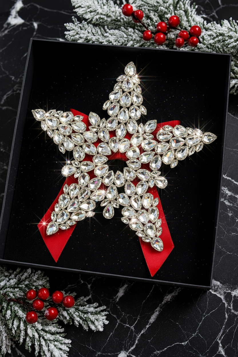 Crystal Star Christmas Tree Topper | Rhinestone & Luxury Tree Topper