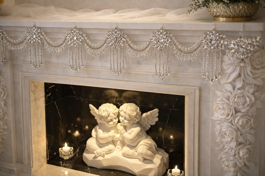 Luxury Crystal Mantel Garland | Rhinestone Fireplace Mantel Swag | Sparkly Christmas Garland | Elegant Handmade Holiday Decor