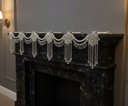 Luxury Crystal Mantel Garland | Rhinestone Fireplace Mantel Swag | Sparkly Christmas Garland | Elegant Handmade Holiday Decor