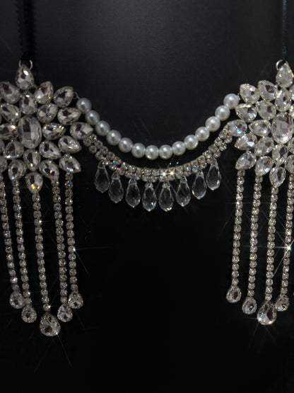 Luxury Crystal Mantel Garland | Rhinestone Fireplace Mantel Swag | Sparkly Christmas Garland | Elegant Handmade Holiday Decor