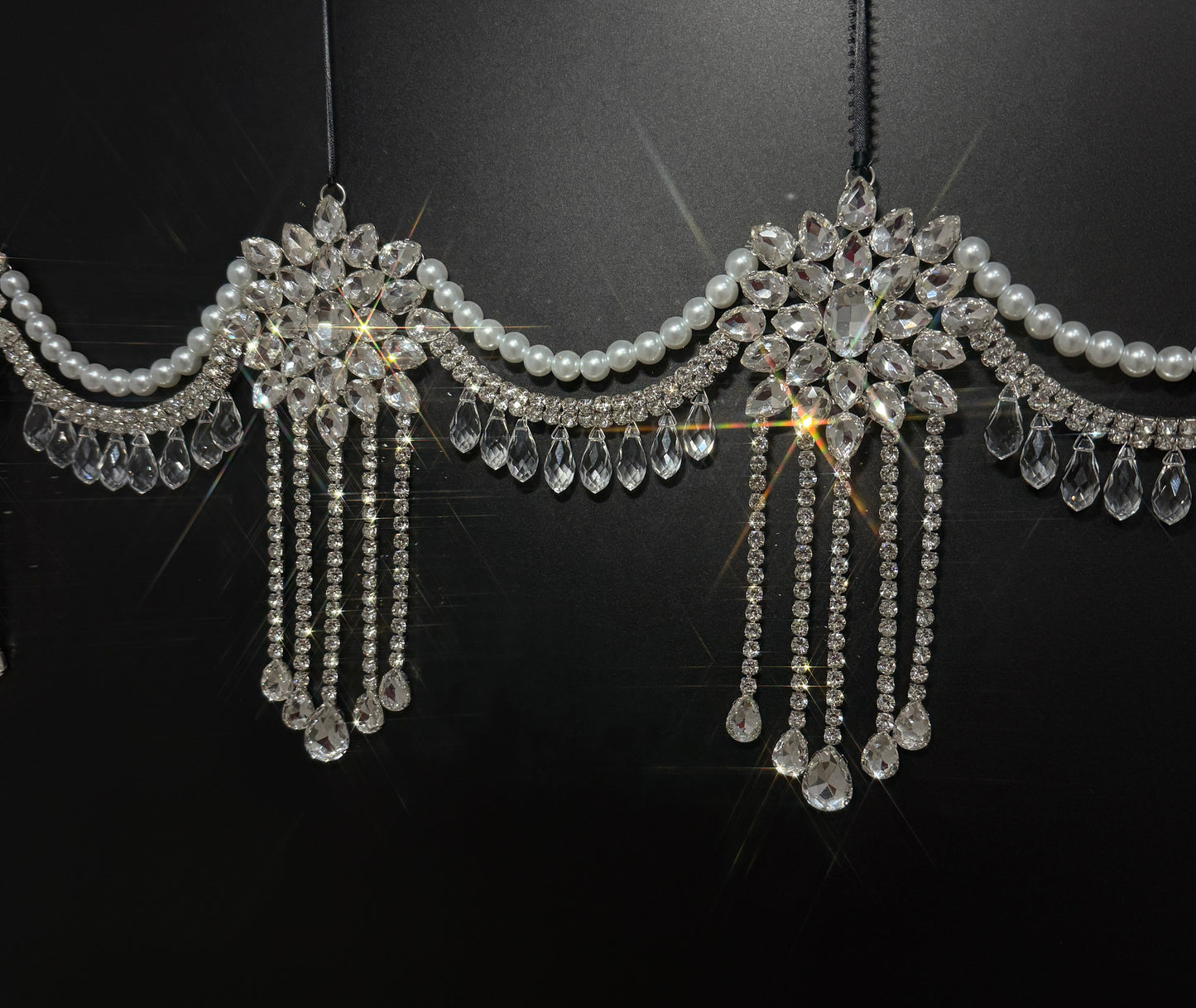 Luxury Crystal Mantel Garland | Rhinestone Fireplace Mantel Swag | Sparkly Christmas Garland | Elegant Handmade Holiday Decor