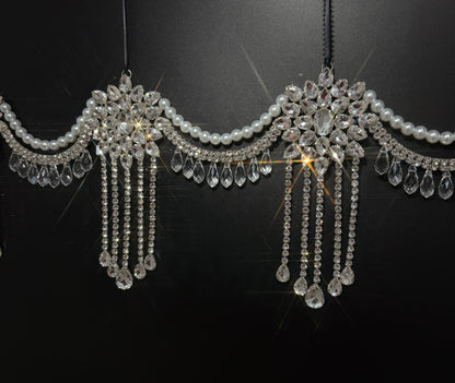 Luxury Crystal Mantel Garland | Rhinestone Fireplace Mantel Swag | Sparkly Christmas Garland | Elegant Handmade Holiday Decor