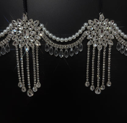 Luxury Crystal Mantel Garland | Rhinestone Fireplace Mantel Swag | Sparkly Christmas Garland | Elegant Handmade Holiday Decor