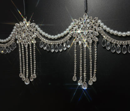 Luxury Crystal Mantel Garland | Rhinestone Fireplace Mantel Swag | Sparkly Christmas Garland | Elegant Handmade Holiday Decor