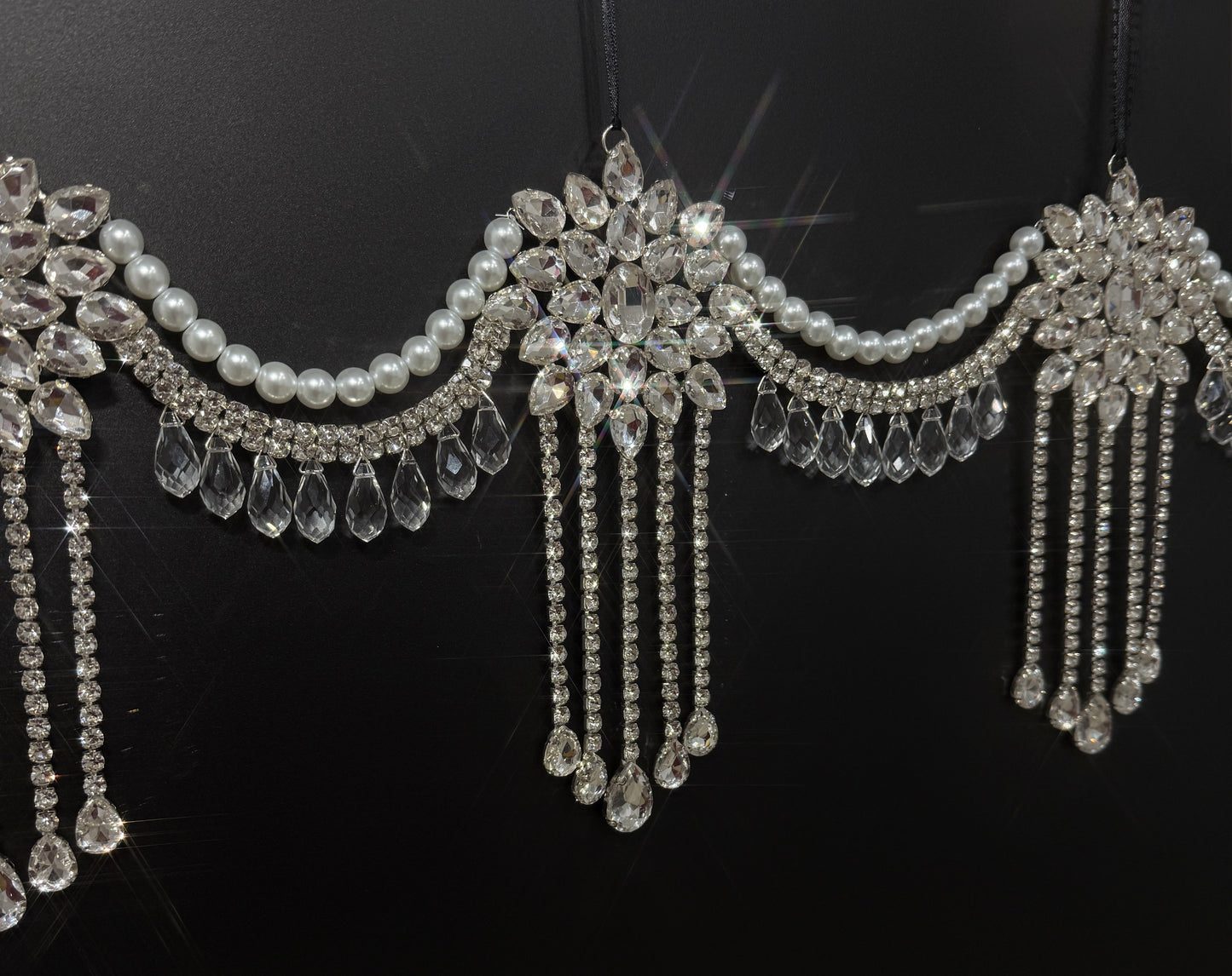 Luxury Crystal Mantel Garland | Rhinestone Fireplace Mantel Swag | Sparkly Christmas Garland | Elegant Handmade Holiday Decor
