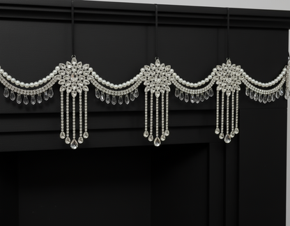Luxury Crystal Mantel Garland | Rhinestone Fireplace Mantel Swag | Sparkly Christmas Garland | Elegant Handmade Holiday Decor