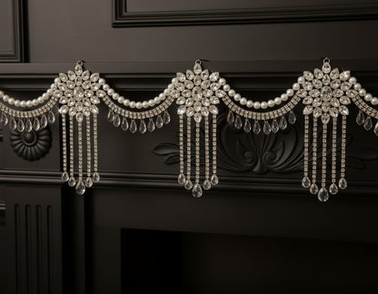 Luxury Crystal Mantel Garland | Rhinestone Fireplace Mantel Swag | Sparkly Christmas Garland | Elegant Handmade Holiday Decor