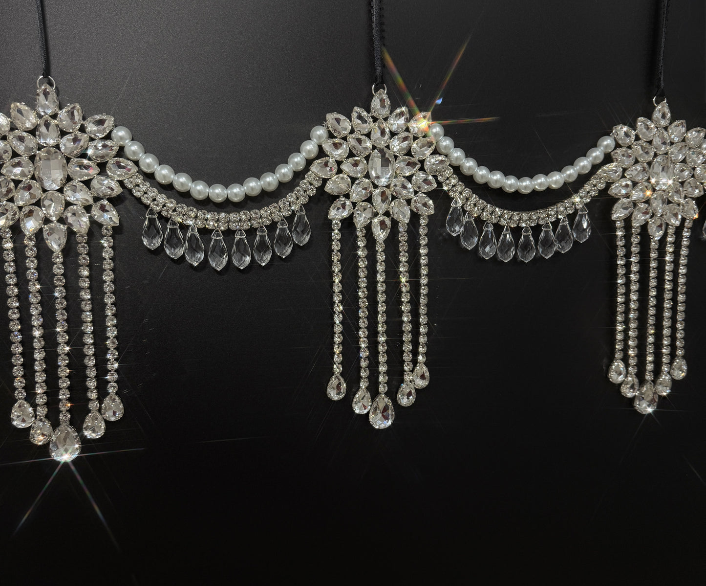 Luxury Crystal Mantel Garland | Rhinestone Fireplace Mantel Swag | Sparkly Christmas Garland | Elegant Handmade Holiday Decor