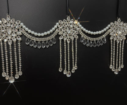 Luxury Crystal Mantel Garland | Rhinestone Fireplace Mantel Swag | Sparkly Christmas Garland | Elegant Handmade Holiday Decor