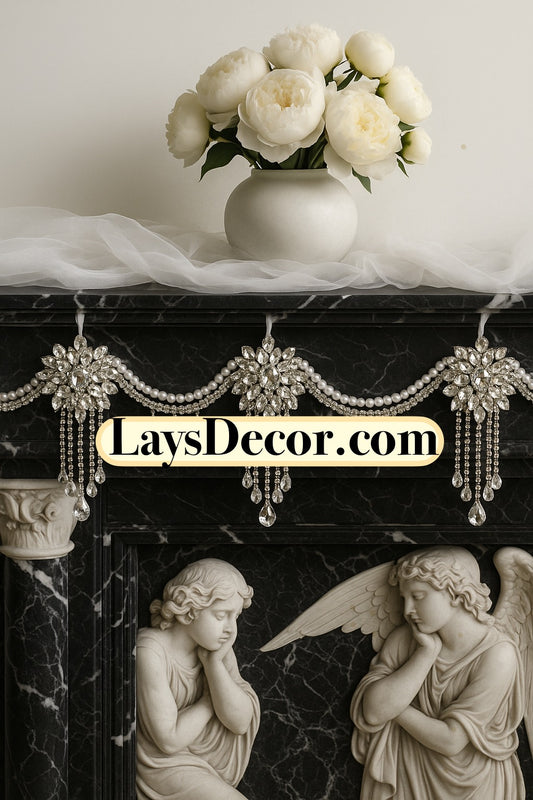 Luxury Crystal Mantel Garland | Rhinestone Fireplace Mantel Swag | Sparkly Christmas Garland | Elegant Handmade Holiday Decor