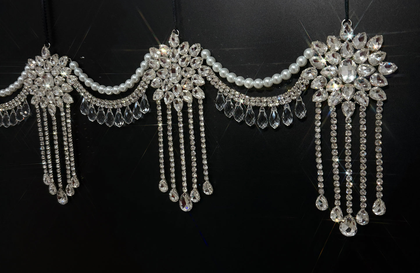 Luxury Crystal Mantel Garland | Rhinestone Fireplace Mantel Swag | Sparkly Christmas Garland | Elegant Handmade Holiday Decor