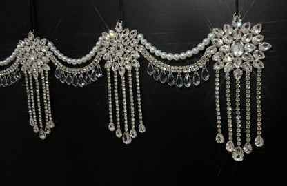 Luxury Crystal Mantel Garland | Rhinestone Fireplace Mantel Swag | Sparkly Christmas Garland | Elegant Handmade Holiday Decor