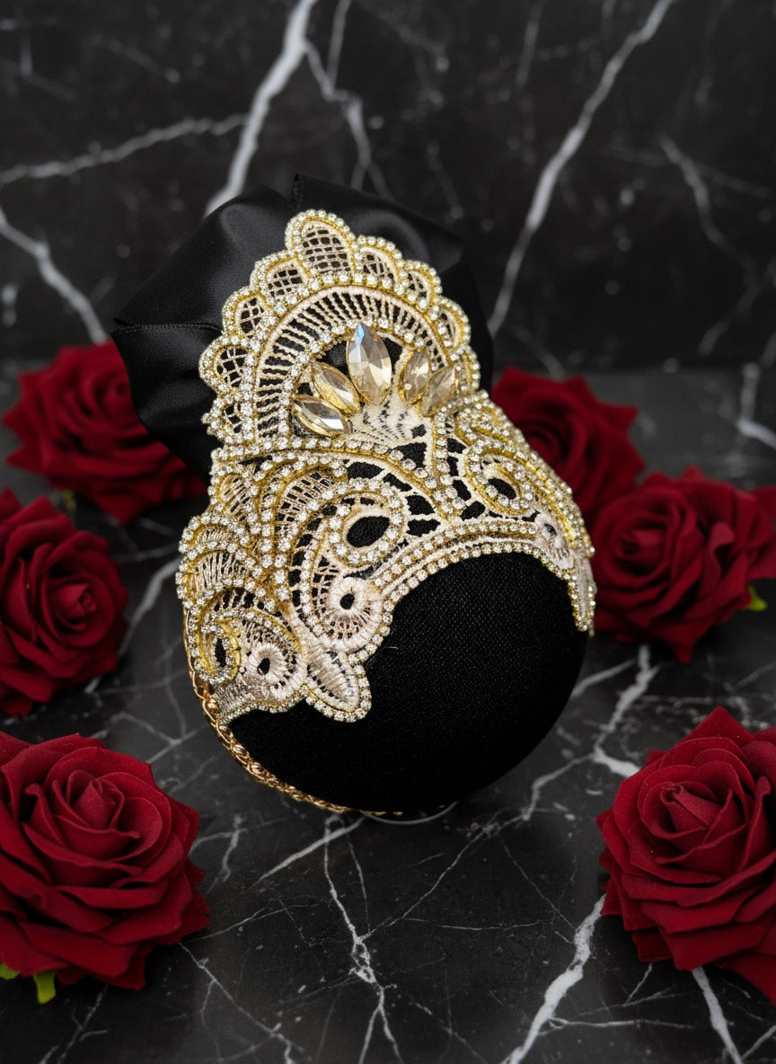 Handmade Black & Gold Christmas Ornament: Luxe Holiday Decor