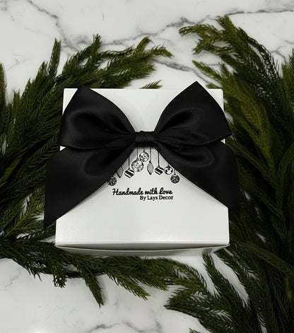 Blue Rhinestone Christmas Ornament: Handmade Satin Holiday Decor