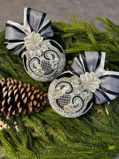 Handcrafted Gothic Halloween Ornaments: Monochrome Spooky Tree Decor