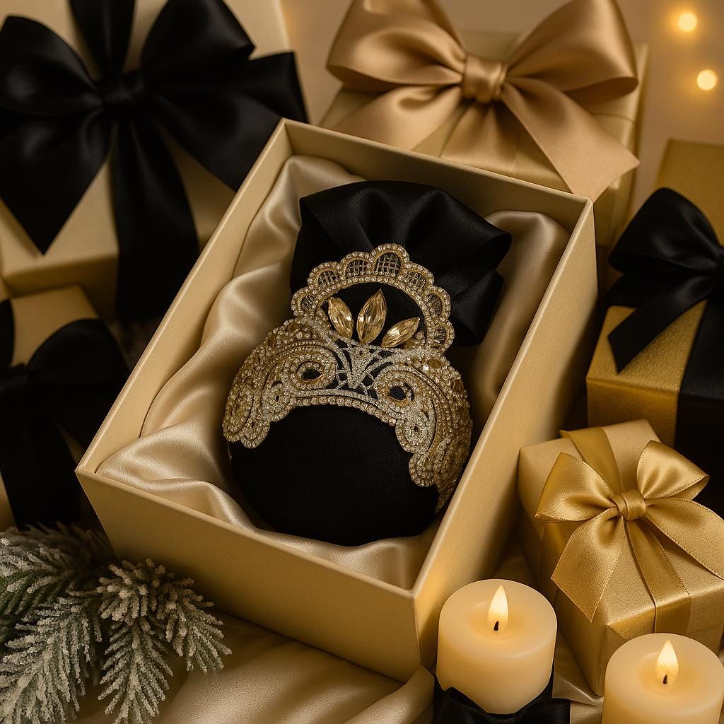 Handmade Black & Gold Christmas Ornament: Luxe Holiday Decor