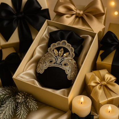 Handmade Black & Gold Christmas Ornament: Luxe Holiday Decor