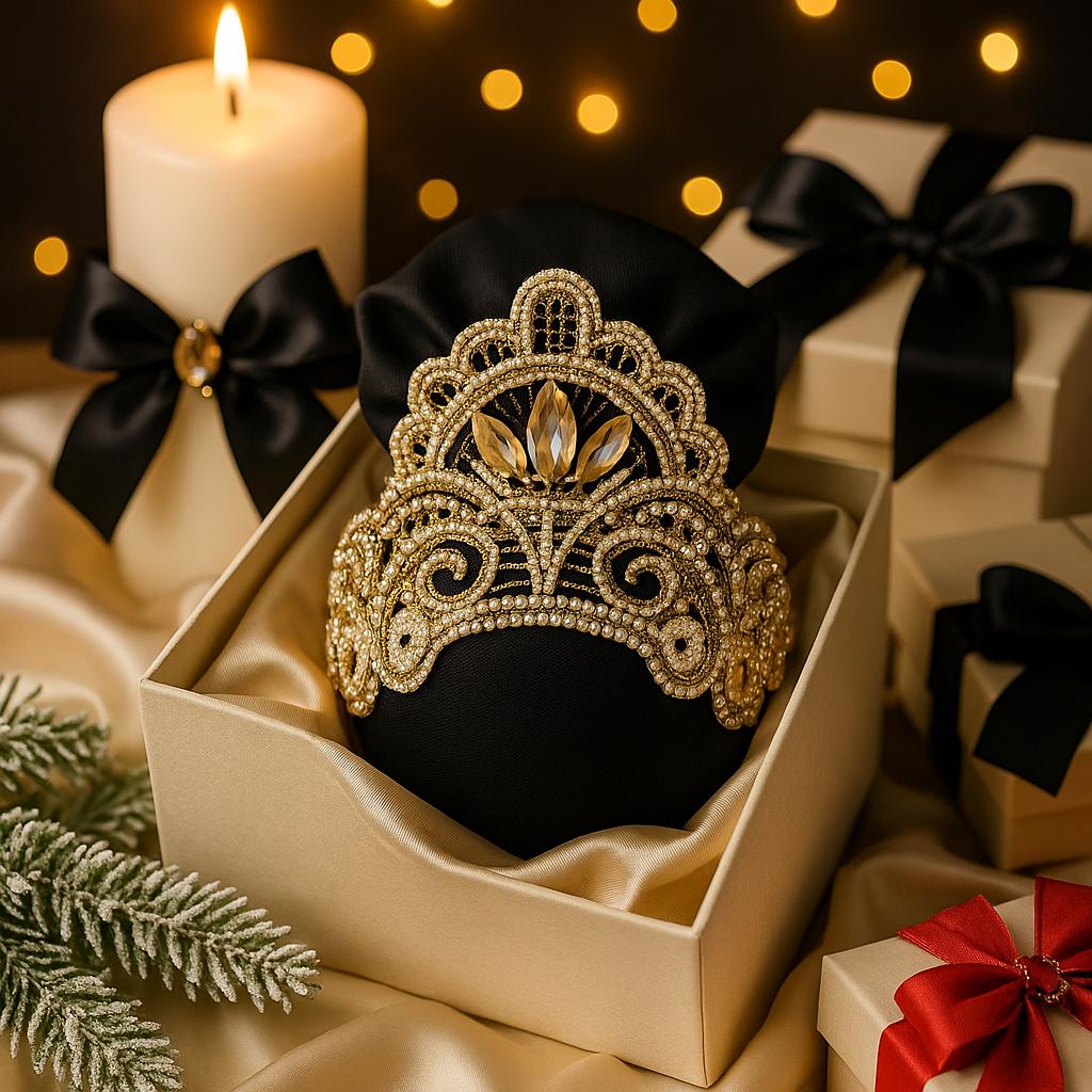 Handmade Black & Gold Christmas Ornament: Luxe Holiday Decor