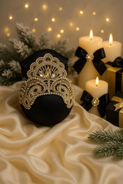 Handmade Black & Gold Christmas Ornament: Luxe Holiday Decor