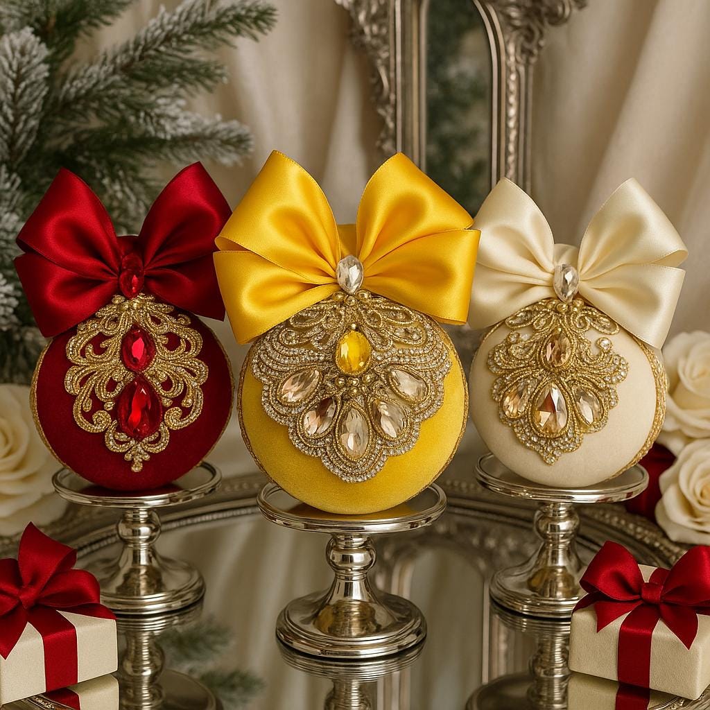 Handmade Gold Christmas Ornament: Elegant Holiday Tree Decor