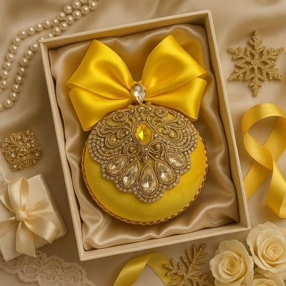 Handmade Gold Christmas Ornament: Elegant Holiday Tree Decor