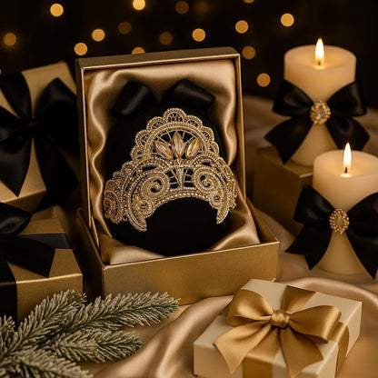 Handmade Black & Gold Christmas Ornament: Luxe Holiday Decor