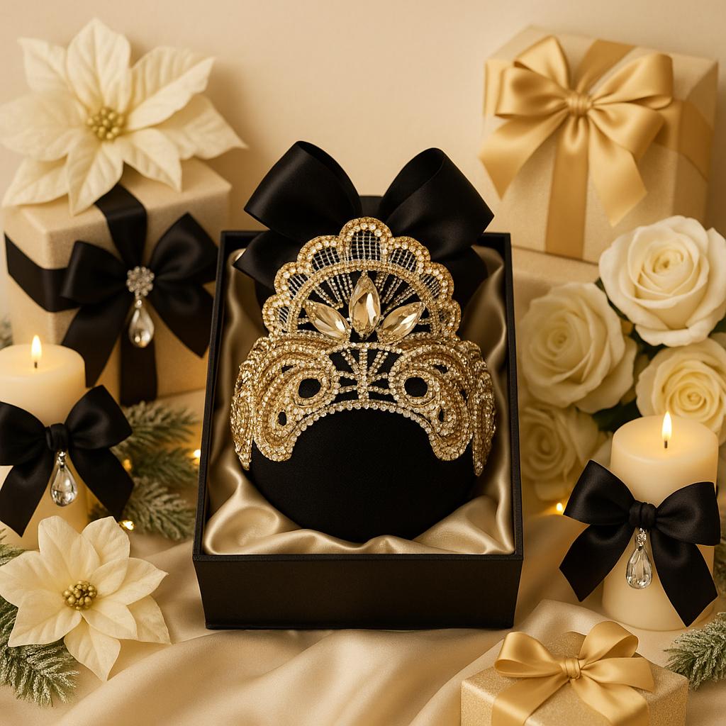 Handmade Black & Gold Christmas Ornament: Luxe Holiday Decor