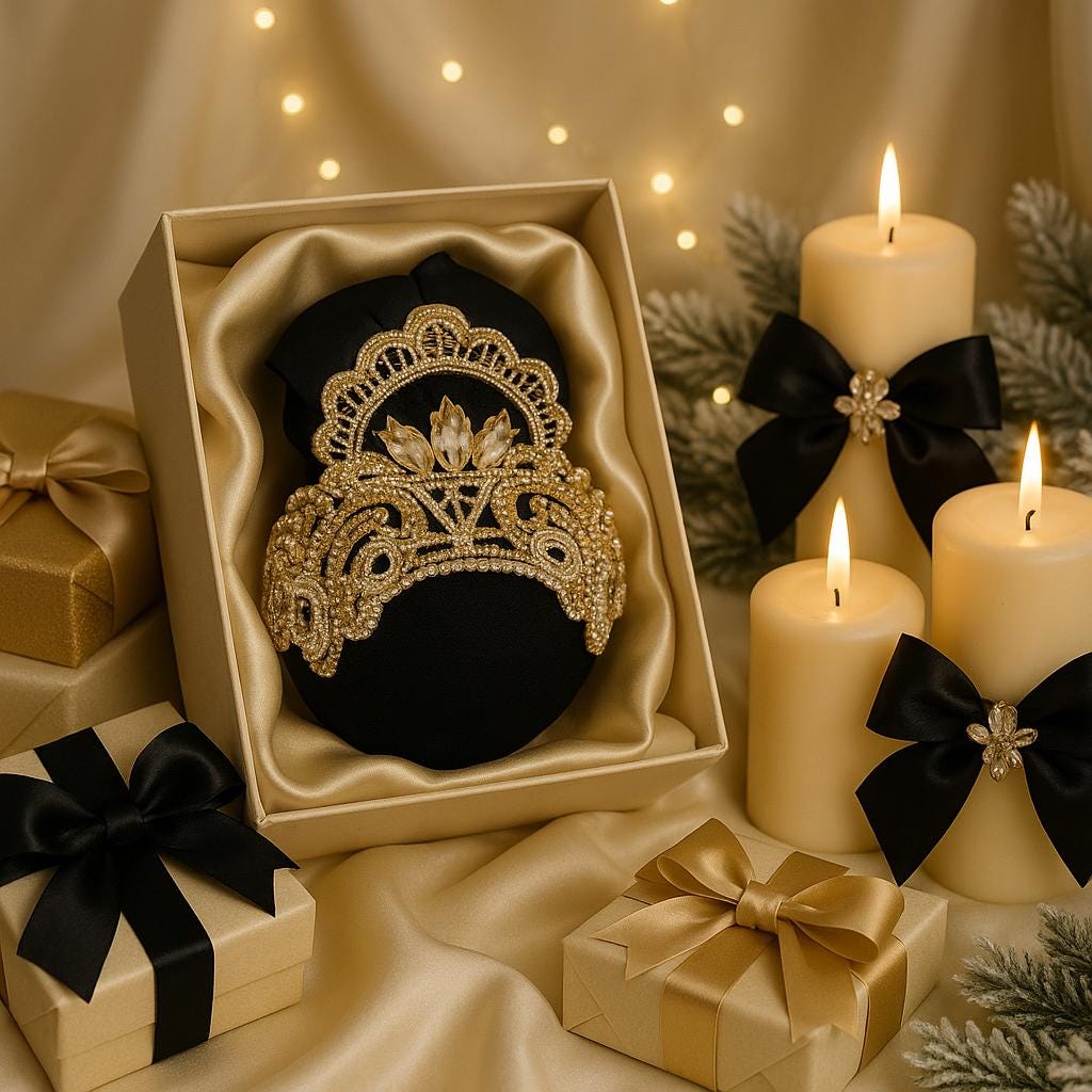 Handmade Black & Gold Christmas Ornament: Luxe Holiday Decor