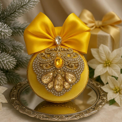 Handmade Gold Christmas Ornament: Elegant Holiday Tree Decor
