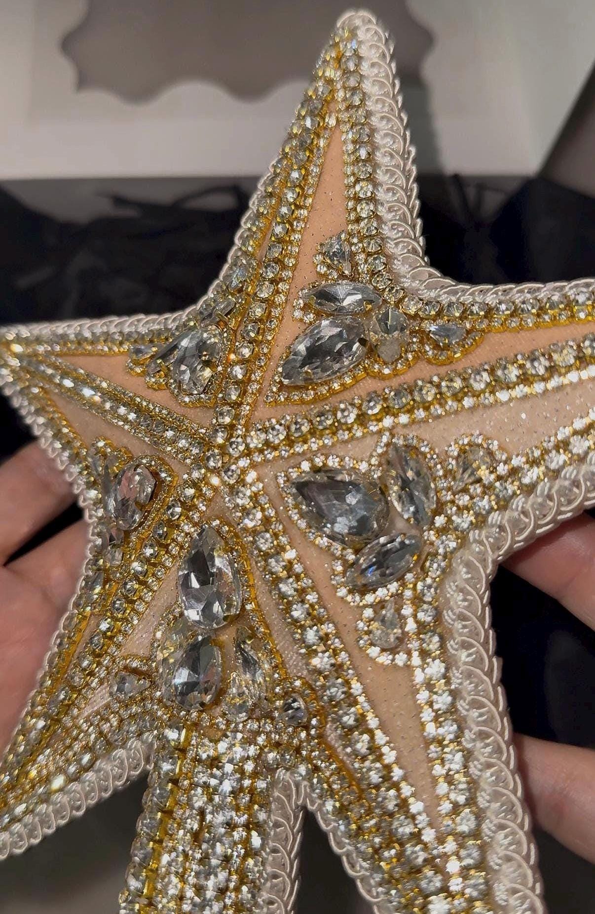 Handmade Gold Star Tree Topper: Elegant Christmas Decor