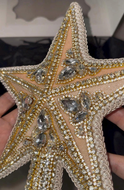Handmade Gold Star Tree Topper: Elegant Christmas Decor
