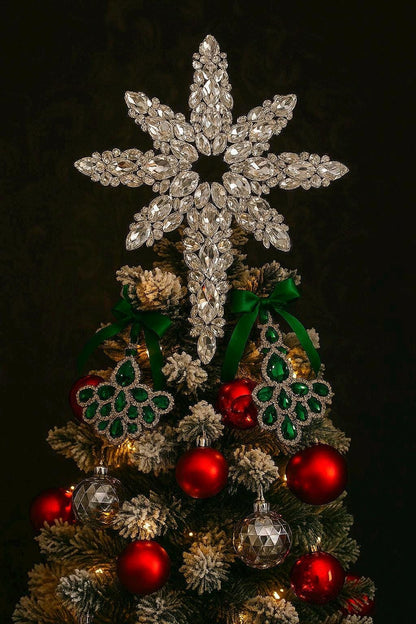 Handmade Crystal Bethlehem Star Tree Topper: Elegant Christmas Decor