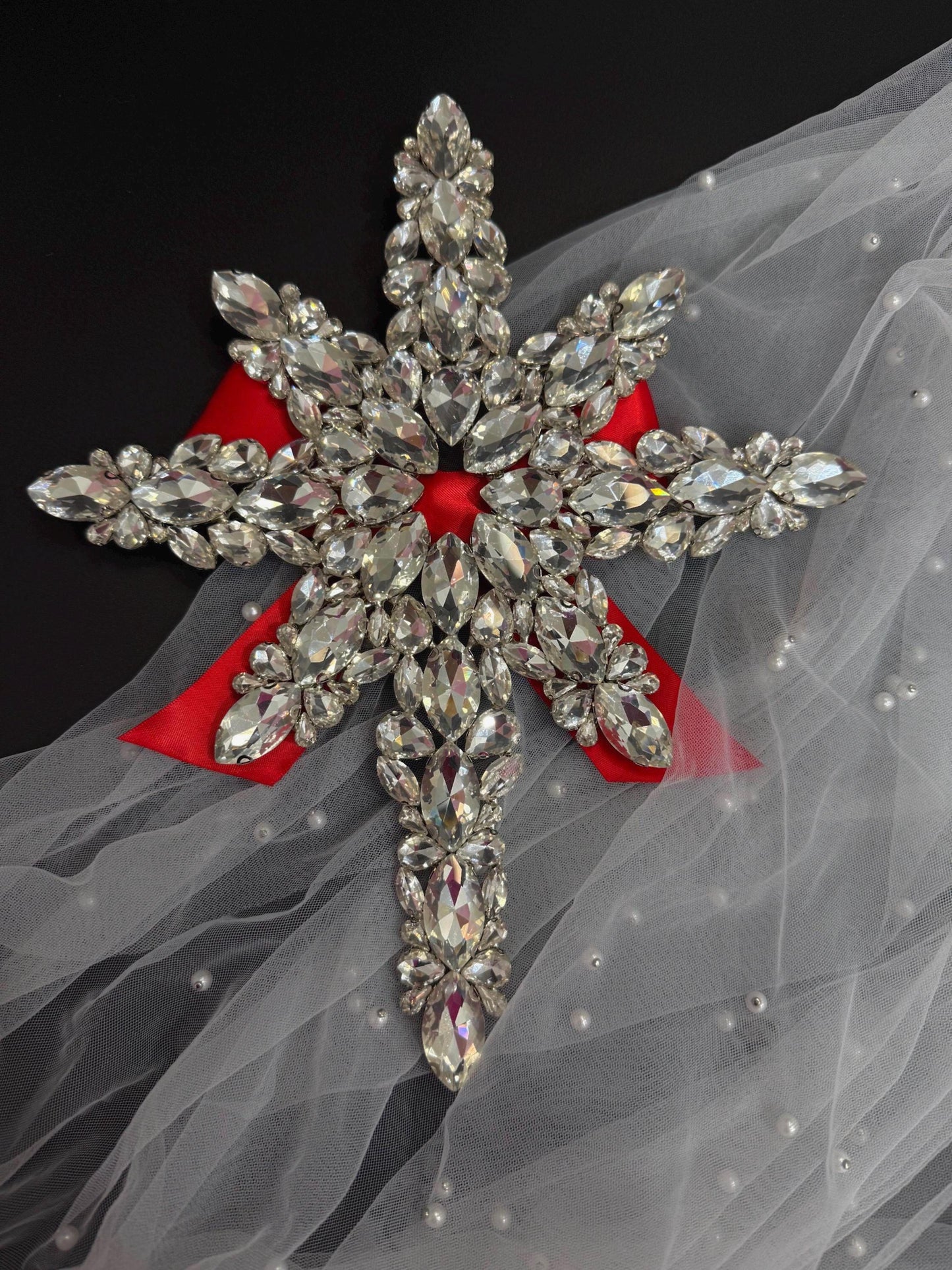 Handmade Crystal Bethlehem Star Tree Topper: Elegant Christmas Decor