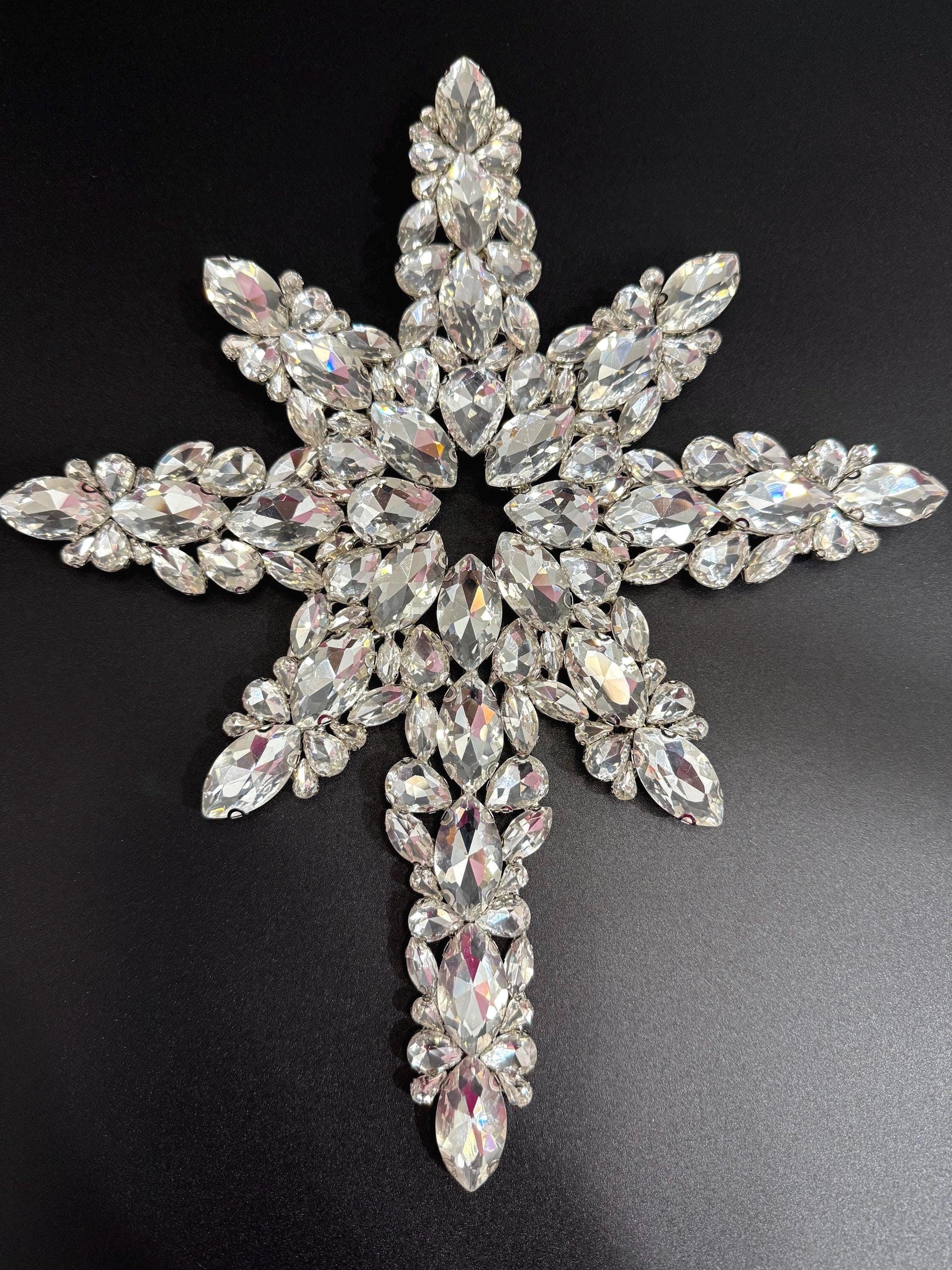 Handmade Crystal Bethlehem Star Tree Topper: Elegant Christmas Decor