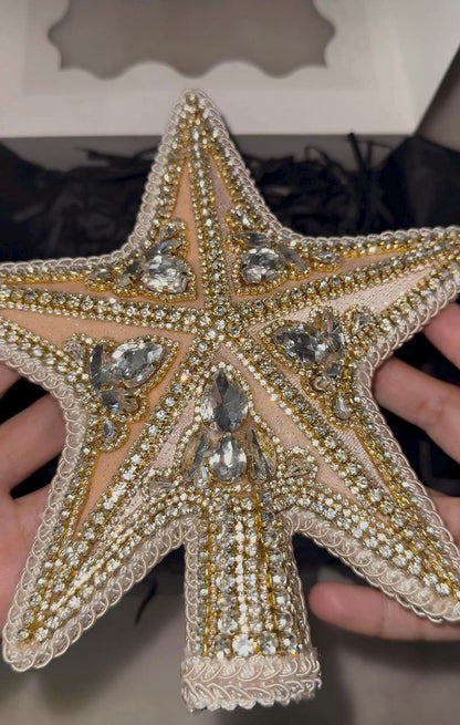 Handmade Gold Star Tree Topper: Elegant Christmas Decor