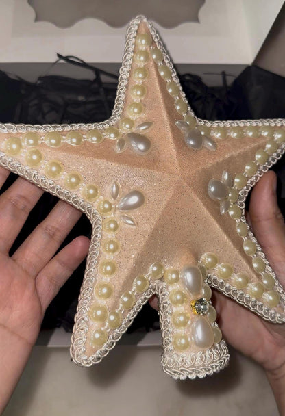 Handmade Gold Star Tree Topper: Elegant Christmas Decor